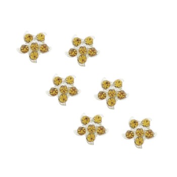 HB HairJewels - Austrian Crystal Flower Magnets - Citrine Honey (set of 6)