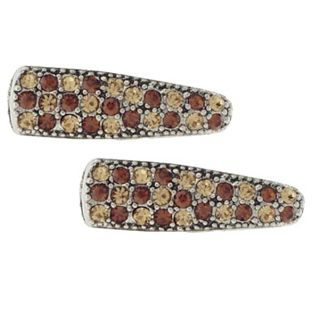 Karen Marie - Small Crystal Clips - Topaz & Gold (set of 2)