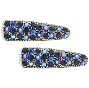 Karen Marie - Small Crystal Clips - Dark Blue (set of 2)