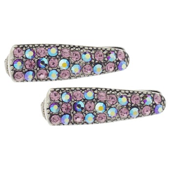 Karen Marie - Small Crystal Clips - Lilac (set of 2)
