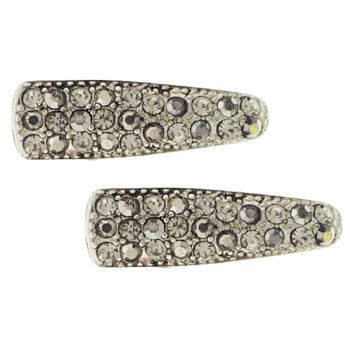 Karen Marie - Small Crystal Clips - Smoke (set of 2)