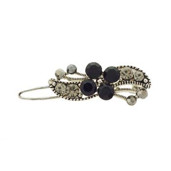 Karen Marie - Crystal Flower Mini Barrette - Smoke (1)