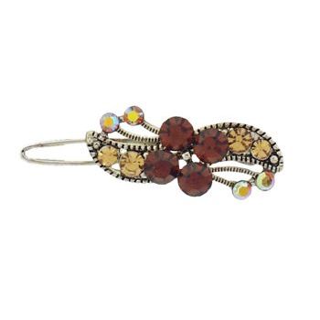Karen Marie - Crystal Flower Mini Barrette - Topaz (1)