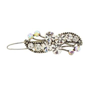 Karen Marie - Crystal Flower Mini Barrette - White (1)