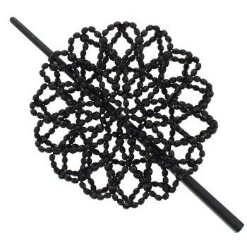 HB HairJewels - Beaded Bun Cage w/Hairstick - Black