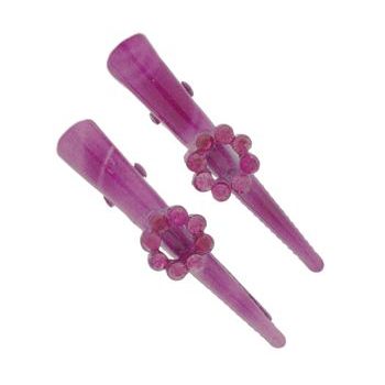 Karen Marie - Mini Tie Dye Crystal Condor Clip - Raspberry (set of 2)
