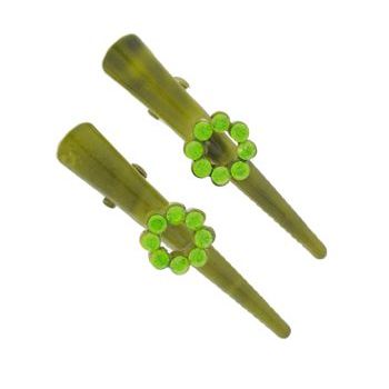 Karen Marie - Mini Tie Dye Crystal Condor Clip - Lime Green (set of 2)