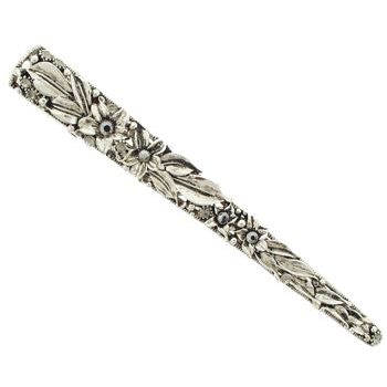 Karen Marie - Tropical Flower & Leaf Jaw Clip - Smoke (1)