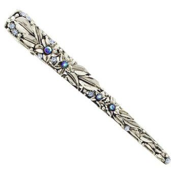 Karen Marie - Tropical Flower & Leaf Jaw Clip - Blue (1)