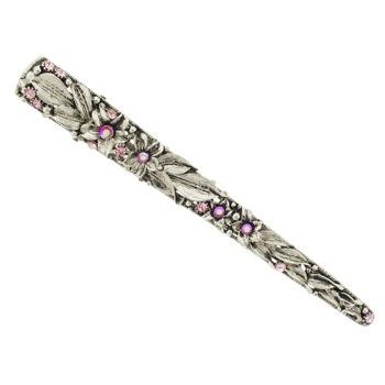 Karen Marie - Tropical Flower & Leaf Jaw Clip - Pink (1)