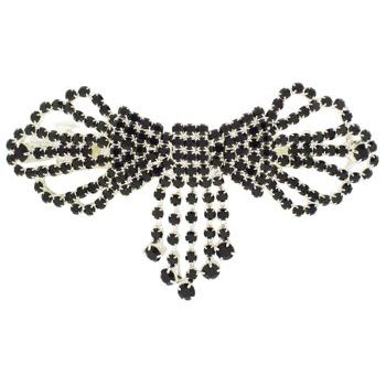 Karen Marie - Crystal Bowtie Barrette - Black (1)