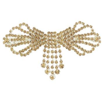 Karen Marie - Crystal Bowtie Barrette - Gold (1)