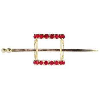 Alex and Ani - Hair Sweep - Gold Metal - Ruby Red Crystals (1)