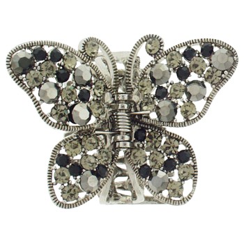 Karen Marie - Crystal Butterfly Claw - Black (1)