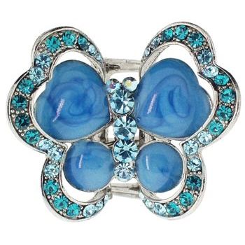 Karen Marie - Double Wing Enamel Butterfly Claw - Blue (1)