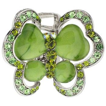 Karen Marie - Double Wing Enamel Butterfly Claw - Mint Green (1)