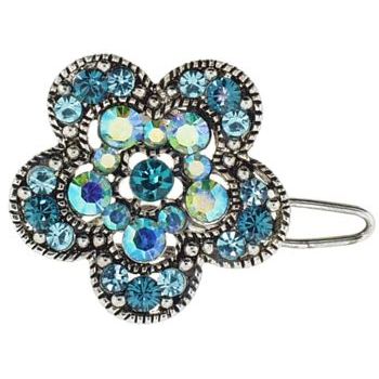 Karen Marie - Crystal Encrusted Daisy Clip - Aqua (1)
