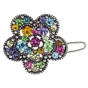 Karen Marie - Crystal Encrusted Daisy Clip - Rainbow (1)