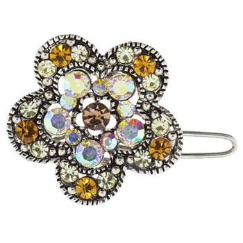 Karen Marie - Crystal Encrusted Daisy Clip - Golden Topaz (1)