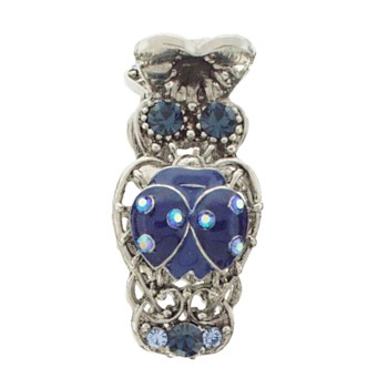 Karen Marie - Crystal & Enamel Small Fish Claw - Blue (1)