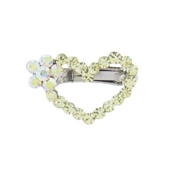 Karen Marie - Floating Crystal Heart Clip - Citrine (1)