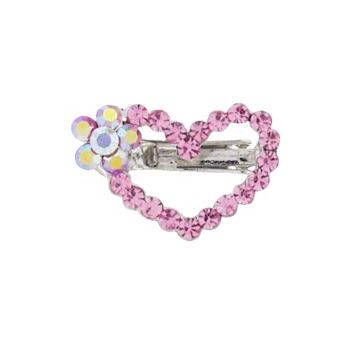 Karen Marie - Floating Crystal Heart Clip - Pink (1)