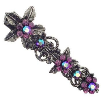 Karen Marie - Small Exotic Crystal Flower Jaw - Amethyst (1)