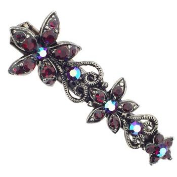 Karen Marie - Small Tropical Crystal Flower Jaw - Ruby (1)