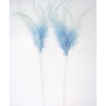 HB HairJewels - Feathered Hairsticks - Sky Blue - Set of 2