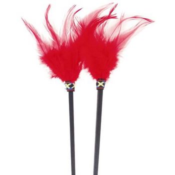 HB HairJewels - Feathered Hairsticks - Ruby Red -  Set of 2