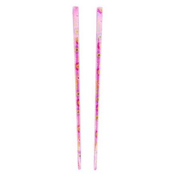 HB HairJewels - Floral Metallic Hairsticks - Pink (2)