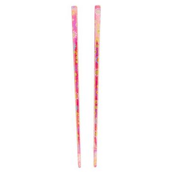 HB HairJewels - Floral Metallic Hairsticks - Strawberry Red (2)