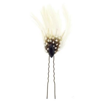 Jane Tran - Small Feather & Navette Crystal Hairpin - Onyx (1)