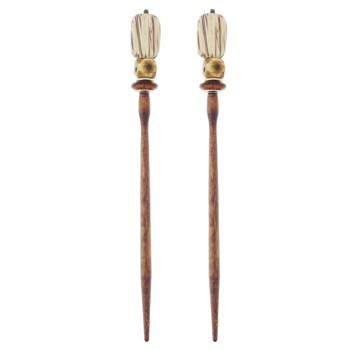 Mei Fa - Hairstyx - Palm - Long Brown Hairsticks - (Set of 2)