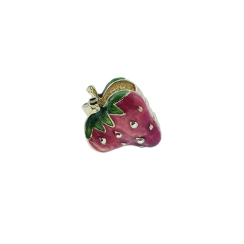 Medusa's Heirlooms - Petite Diamond Encrusted Fruit Claw - Pink Strawberry (1)