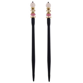 Mei Fa - Hairstyx - Pink Lady - Short Hairsticks - (Set of 2)