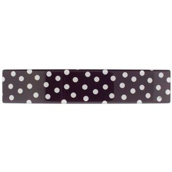 France Luxe - Reg Rec Barrette - Brown w/ Polka Dots