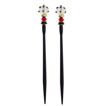 Mei Fa - Hairstyx - Polka Dot - Long Hairsticks - (Set of 2)