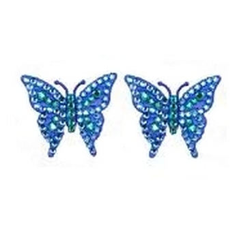 Tarina Tarantino - Electric Butterfly - Swarovski Crystal Butterfly Post Earrings - Blue Sapphire