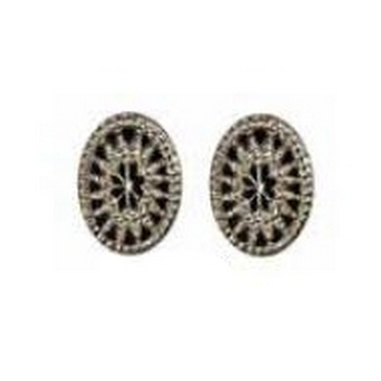 Tarina Tarantino - Gotham City - Etched Glass Starburst Cameo Post Earrings - Silver