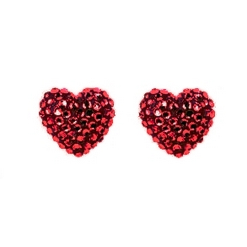 Tarina Tarantino - Iconic Collection - Swarovski Crystal Pave Heart Post Earrings - Chokecherry