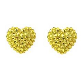 Tarina Tarantino - Iconic Collection - Swarovski Crystal Pave Heart Post Earrings - Lemon Lollipop