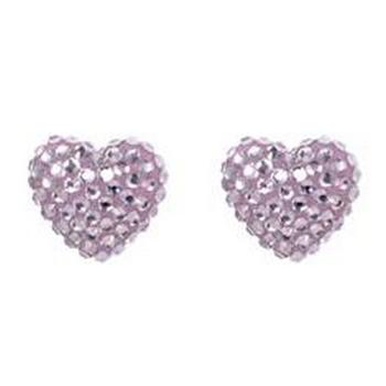 Tarina Tarantino - Iconic Collection - Swarovski Crystal Pave Heart Post Earrings - Lilac Crush