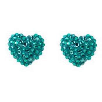 Tarina Tarantino - Iconic Collection - Swarovski Crystal Pave Heart Post Earrings - Raspberry Gummi