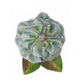 Tarina Tarantino - Fiore - Preziosa - Swarovski Crystal Satin Flower Anywhere Hair Clip - Denim