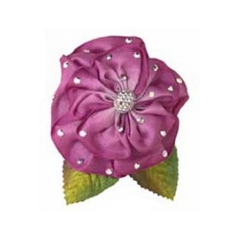 Tarina Tarantino - Fiore - Preziosa - Swarovski Crystal Satin Flower Anywhere Hair Clip - Violet Storm