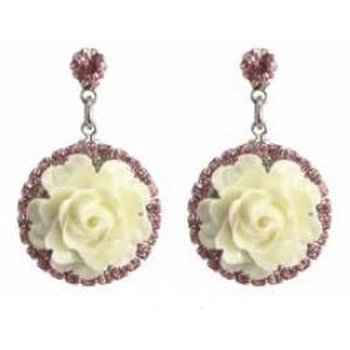 Tarina Tarantino - Fiore - Primavera - Swarovski Crystal Rose Pendant Drop Earrings