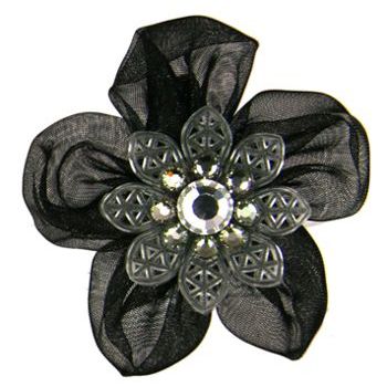 Tarina Tarantino - Electric Butterfly Organza Flower Ring - Black