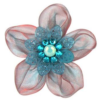 Tarina Tarantino - Electric Butterfly Organza Flower Ring - Turquoise