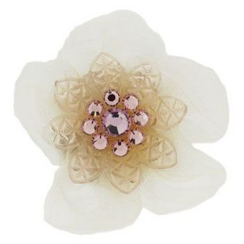 Tarina Tarantino - Electric Butterfly Organza Flower Ring - Nude